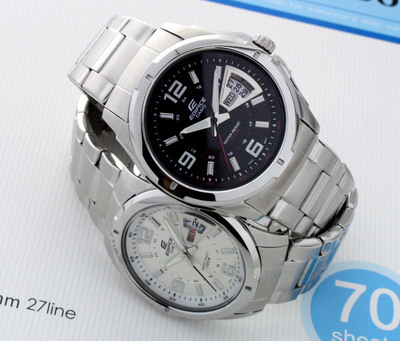 卡西欧男士简约商务钢带防水男表EF-129D 经典设计与实用功能的完美融合